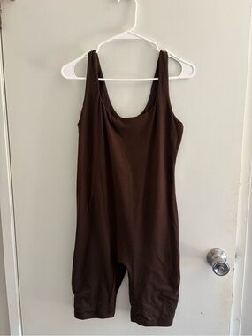 Brown Scoop Neck Sleeveless Jumpsuit